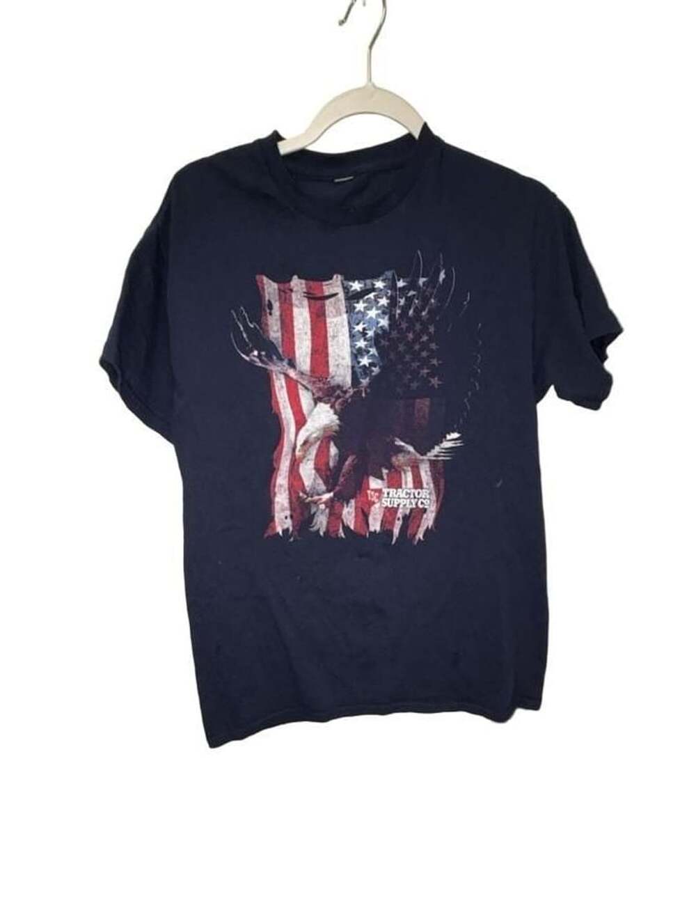 Tractor Supply Co. American Flag Eagle Graphic T-Shirt Navy Blue